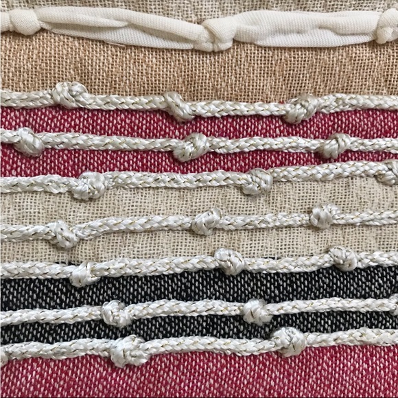 Pier 1 Imports Embellished Tassel Striped Table Runner NWT - Picture 5 of 10